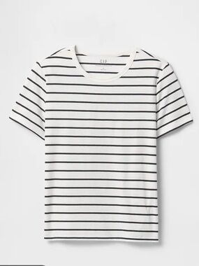 Gap Vintage Organic Black and White Striped Cotton Tee Shirt Size Medium Tall